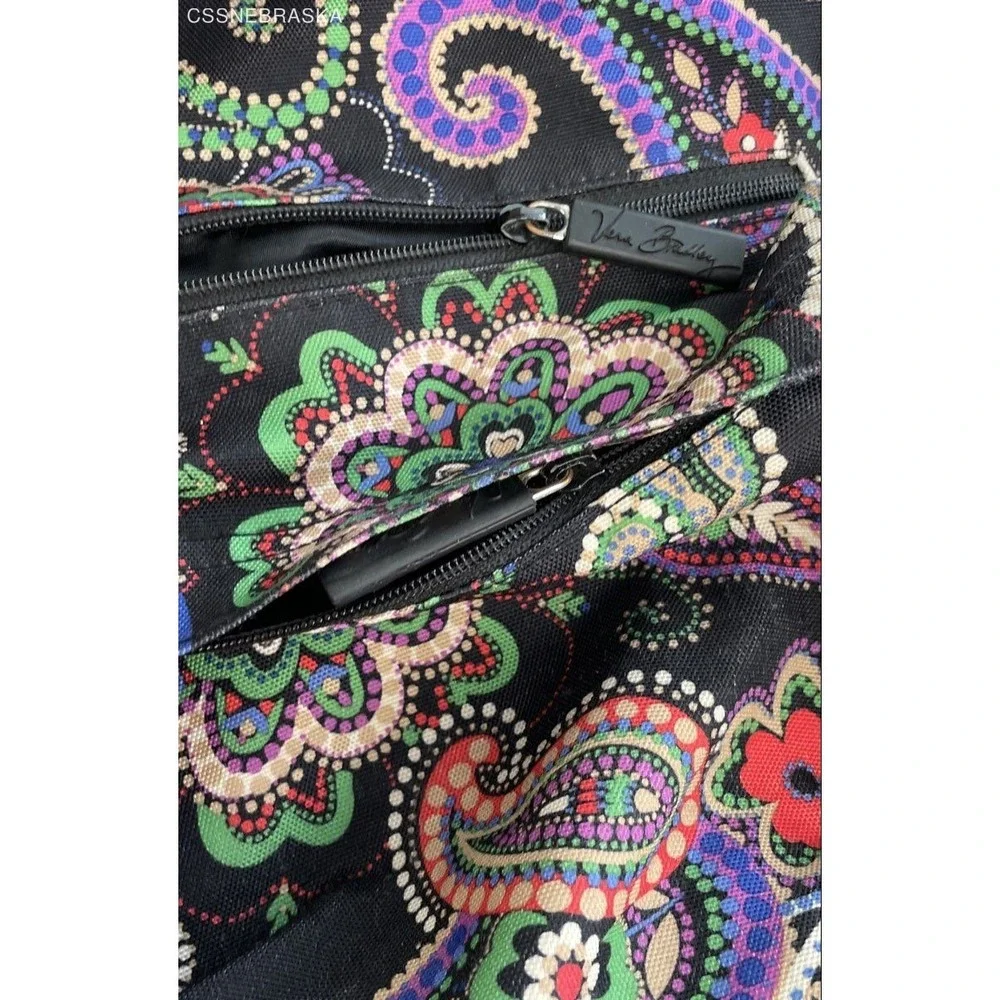 Vera Bradley Multicolor Midnight Paisley Large Campus Backpack Laptop Travel Bag